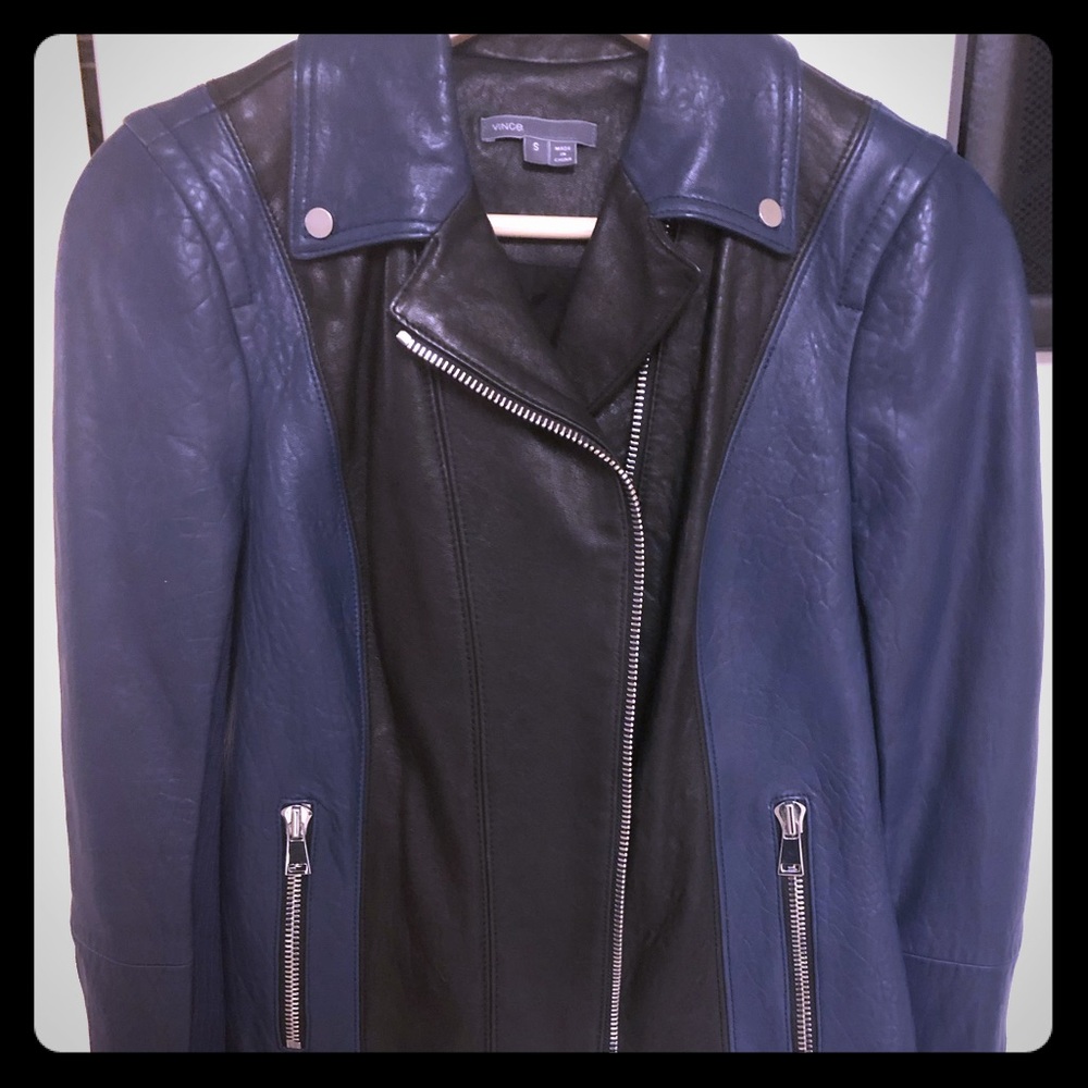 NWOT Vince Color Block Leather Jacket